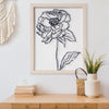 Peony Sketch Printed Glass Wall Art - 12" x 15"